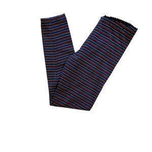 Tea Collection black rainbow striped leggings size 7.